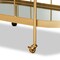 Baxton Studio Kamal Modern Glam Brushed Gold Finished Metal and Mirrored Glass 2-Tier Mobile Wine Bar Cart 181-11197-Zoro - alternate 2
